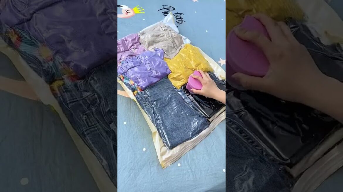 Unique idea for plastic storage of clothes, blankets, equipped with a vacuum device