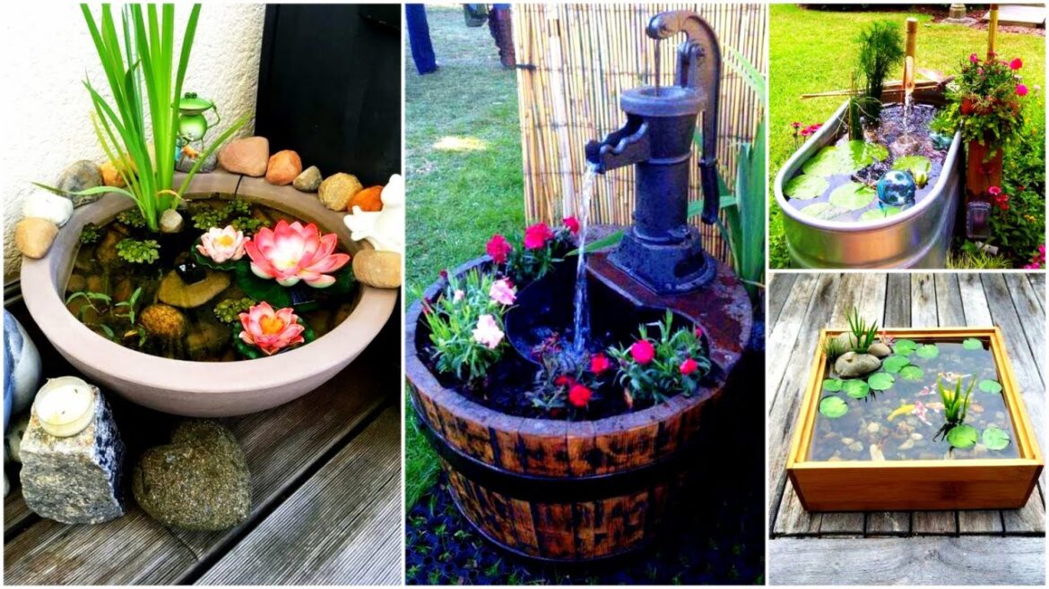 100+ Container Water Garden Ideas from Old Things | Rustic Water Features, DIY Fountains