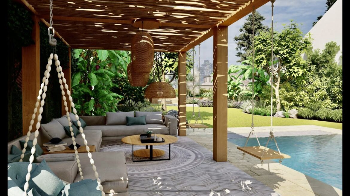🌴EXOTIC /😍MODERN Garden DESIGN IDEA /POOL /Transformation  /Sketchup