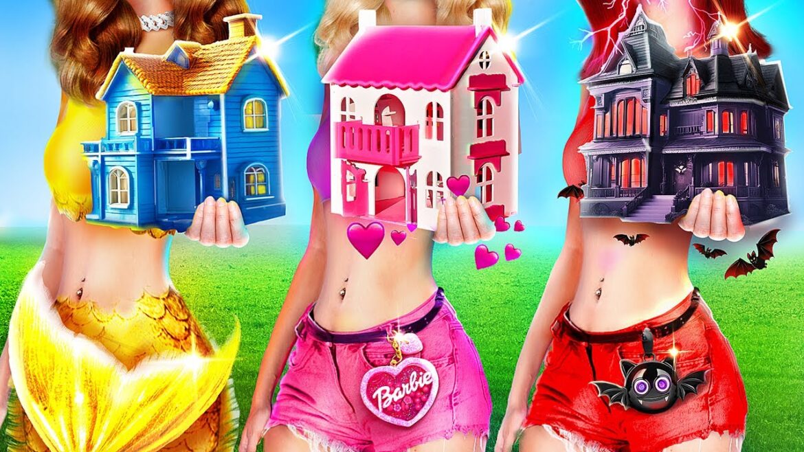 Mermaid vs Vampire vs Barbie in the Secret Room! Building a TINY HOUSE in a Backyard! Mermaid vs Vampire vs Barbie in the Secret Room! Building a TINY HOUSE in a Backyard!
