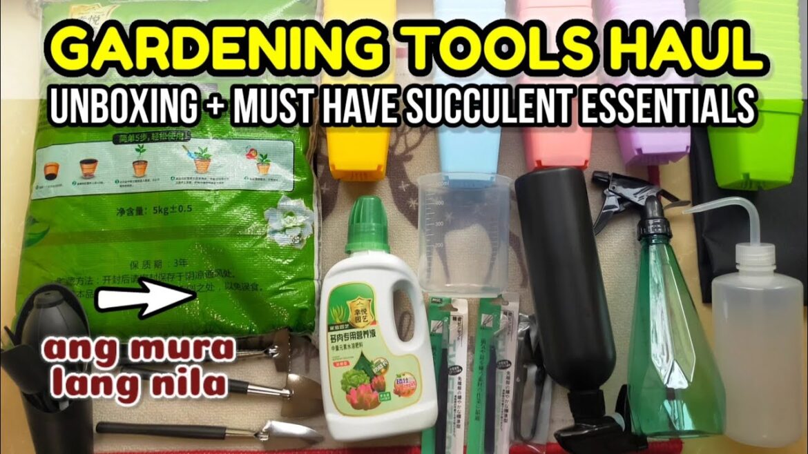 UNBOXING SUCCULENT GARDENING TOOLS, FERTILIZERS, & SOIL MIX || How much do they cost in China? Mura?