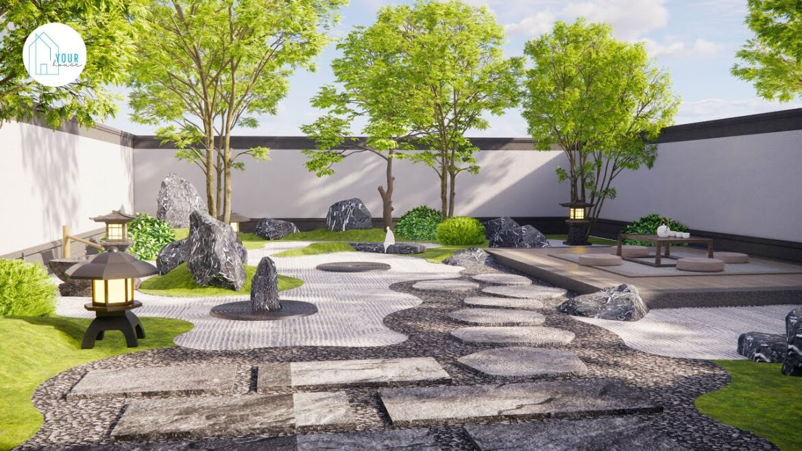 Garden design ideas | Japanese landscape style (Imitation of nature, miniature scale)