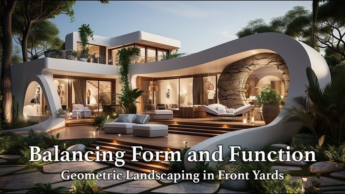 Unveiling the Art of Geometric Landscaping: Modern Urban Front Yard Concepts for Mediterranean Homes