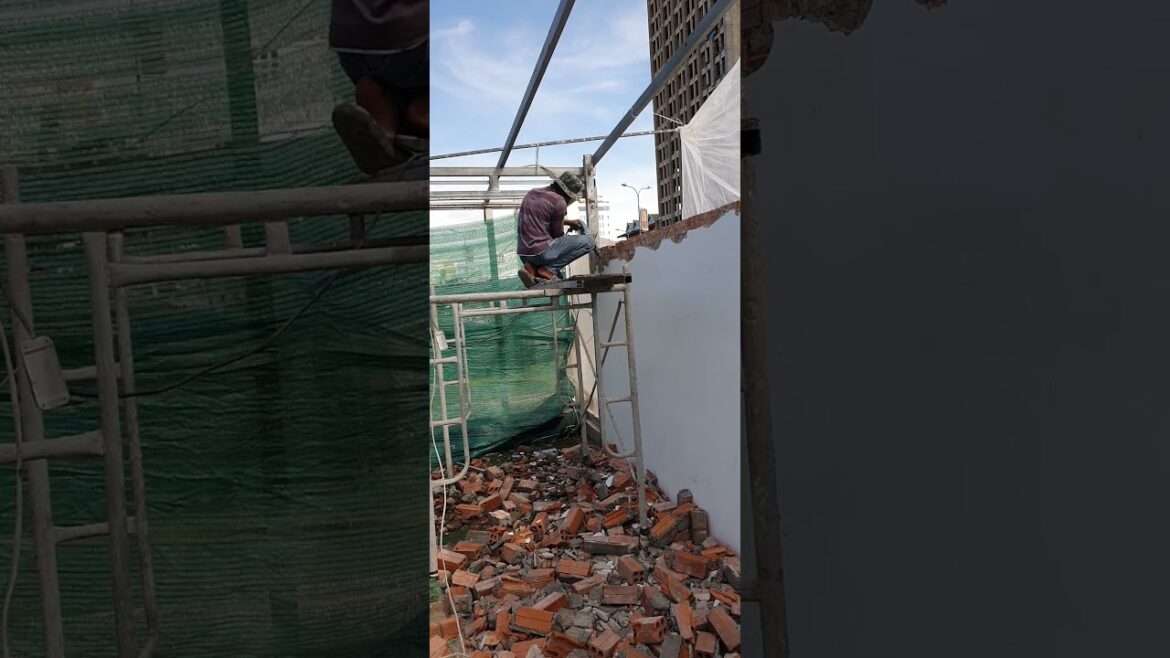 Demolish brick by Carefully on first floor #architect #buildingdesign #design #excavator #exterior Demolish brick by Carefully on first floor #architect #buildingdesign #design #excavator #exterior