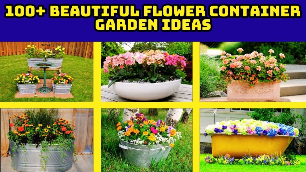 100+ beautiful flower garden container ideas #garden #container