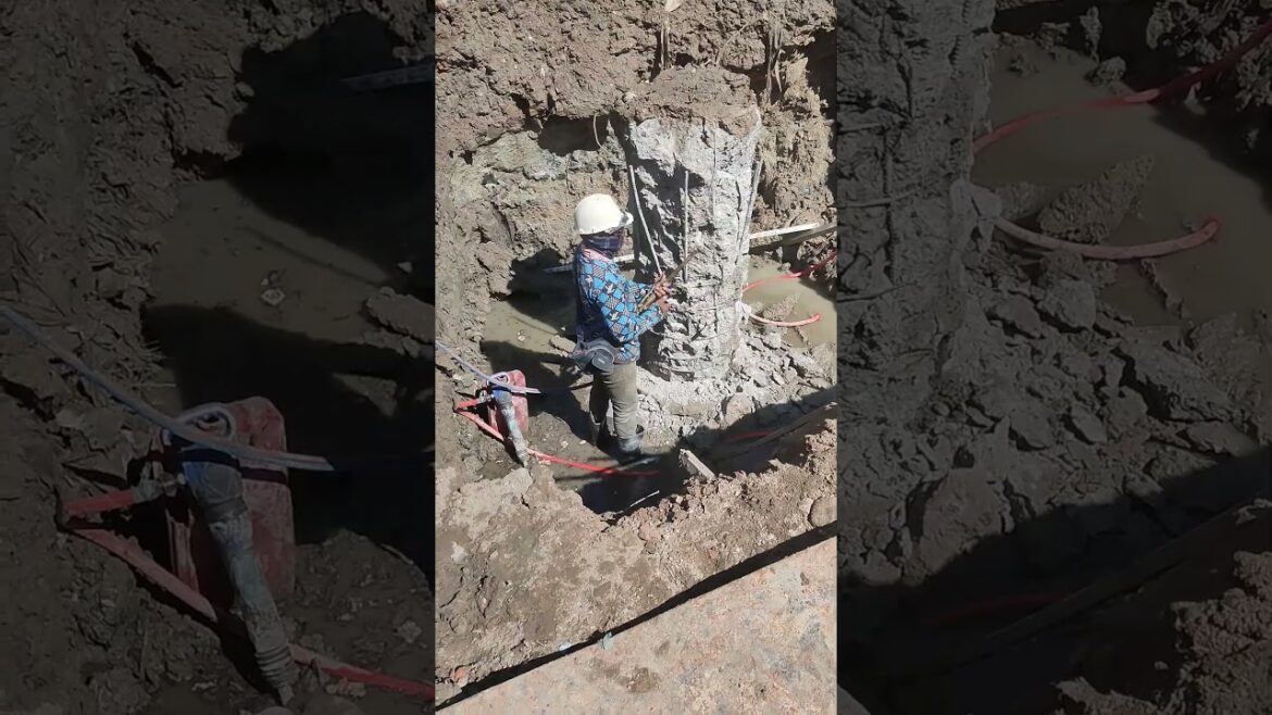 Pile cutting and breaking for make pile cap #02 #architect #constuction #excavator #building #home Pile cutting and breaking for make pile cap #02 #architect #constuction #excavator #building #home