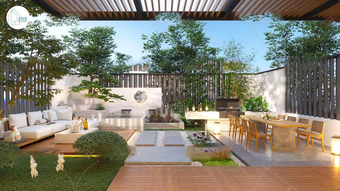 Backyard DIY landscaping ideas | Garden design ideas 30m2 (6x5m)