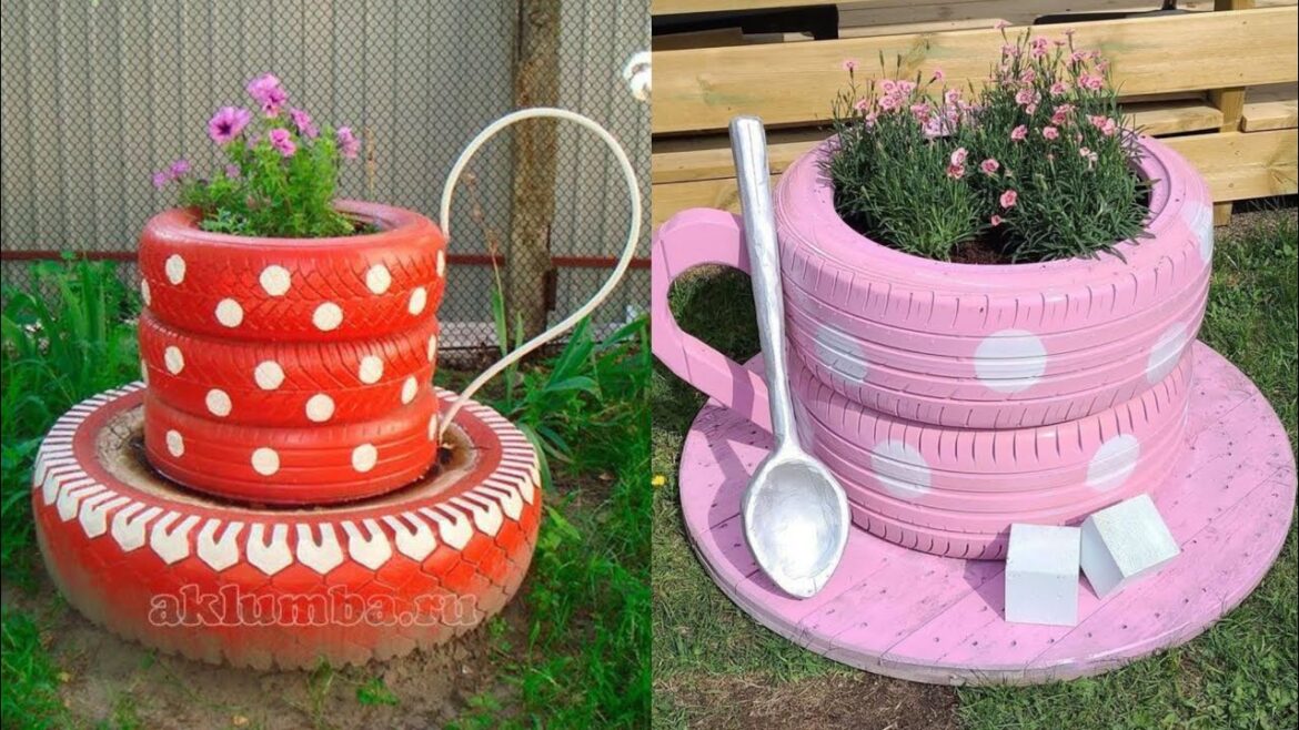 Beautiful Recycle Tyre Decoration Design Beautiful garden design Beautiful Recycle Tyre Decoration Design Beautiful garden design