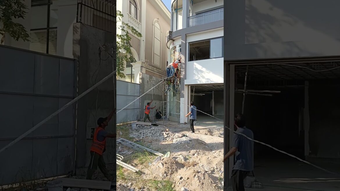 Installation of Curve Glass for Small Coner house Part03 #constuction #builder #architect #excavator Installation of Curve Glass for Small Coner house Part03 #constuction #builder #architect #excavator