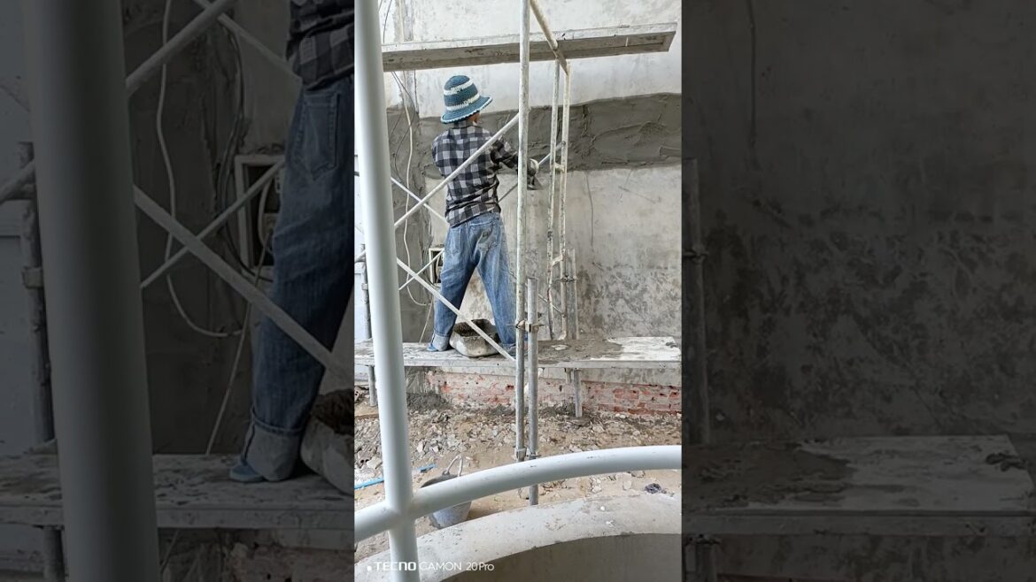 Plastering to repair french wall #02 #architect #buildingdesign #concrete #constuction #anime Plastering to repair french wall #02 #architect #buildingdesign #concrete #constuction #anime