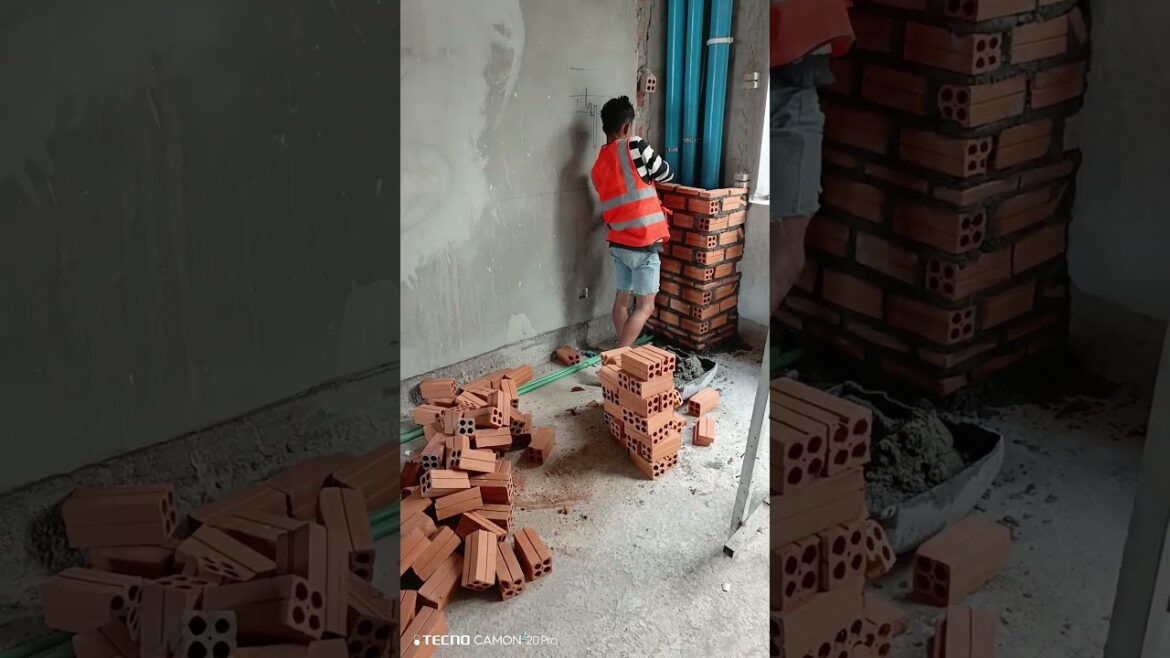 Brick work for piping box #03 #architect #excavator #constuction #buildingdesign #architecturedesign Brick work for piping box #03 #architect #excavator #constuction #buildingdesign #architecturedesign