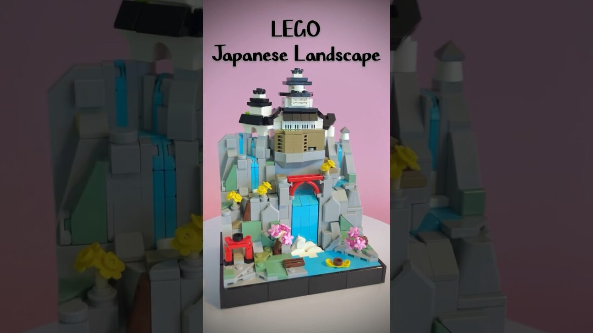 LEGO Japanese landscape #lego #moc #legoshorts #legomicro #afol #himeji #legocastle #japan