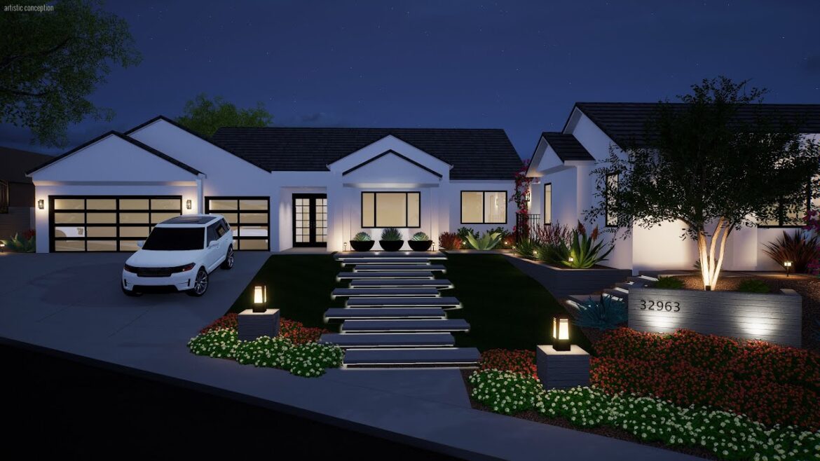 3D Landscape Design - Front Yard Makeover & ADU Addition - Westlake Village, CA