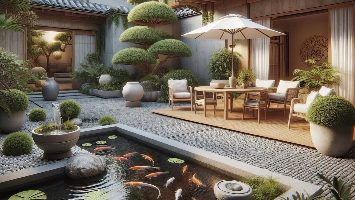 Japanese Zen style pond Backyard ideas/Patio Backyard