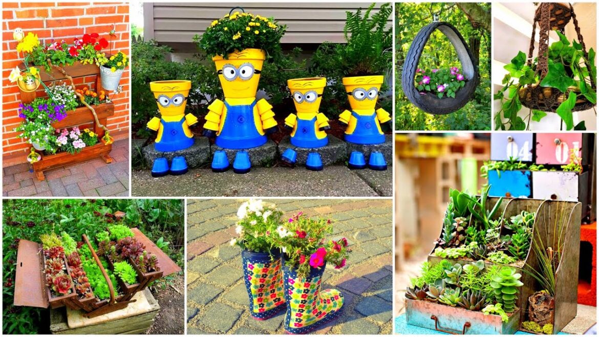 Wonderful Garden Planter Ideas for Backyard, Patio, Porch, Cottage! Container Garden Ideas