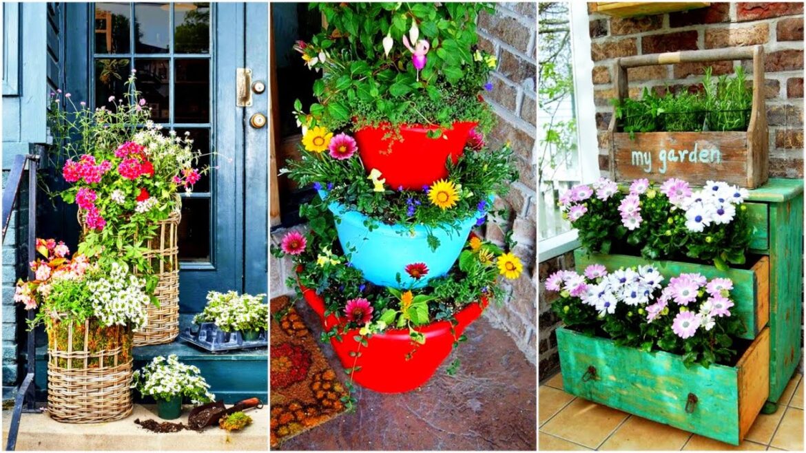 Planter Ideas and Garden Container for Backyard, Porch, Patio, Cottage, Front Yard Planter Ideas and Garden Container for Backyard, Porch, Patio, Cottage, Front Yard