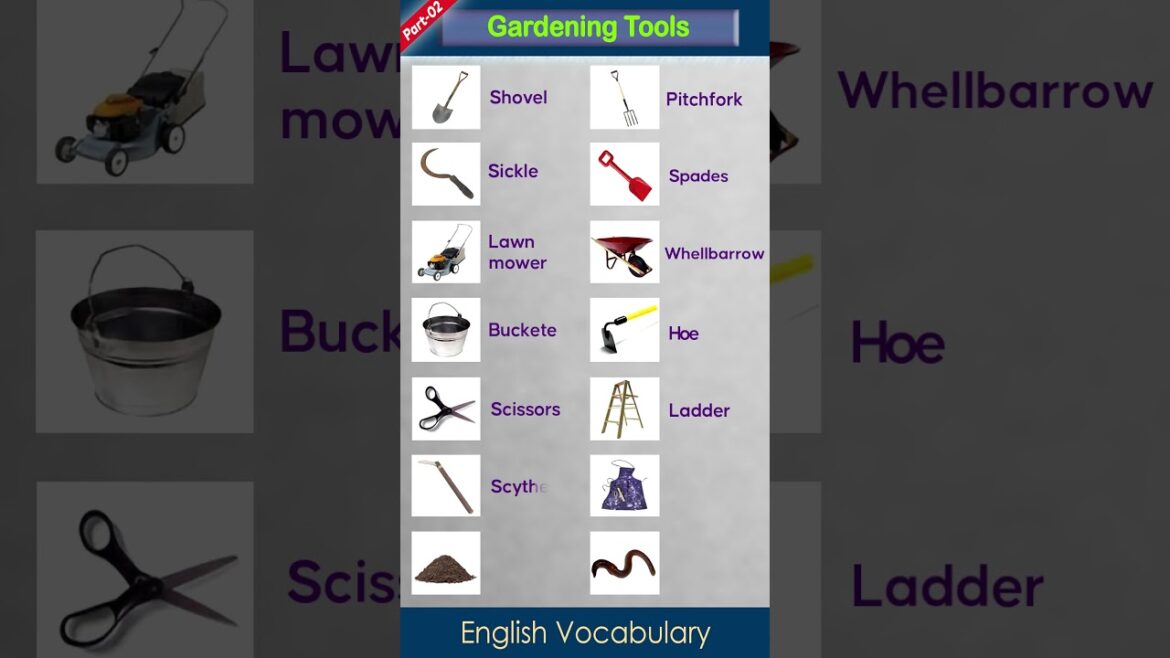 ✅Common vocabulary in english🔥Gardening tools #vocabulary #learnenglish