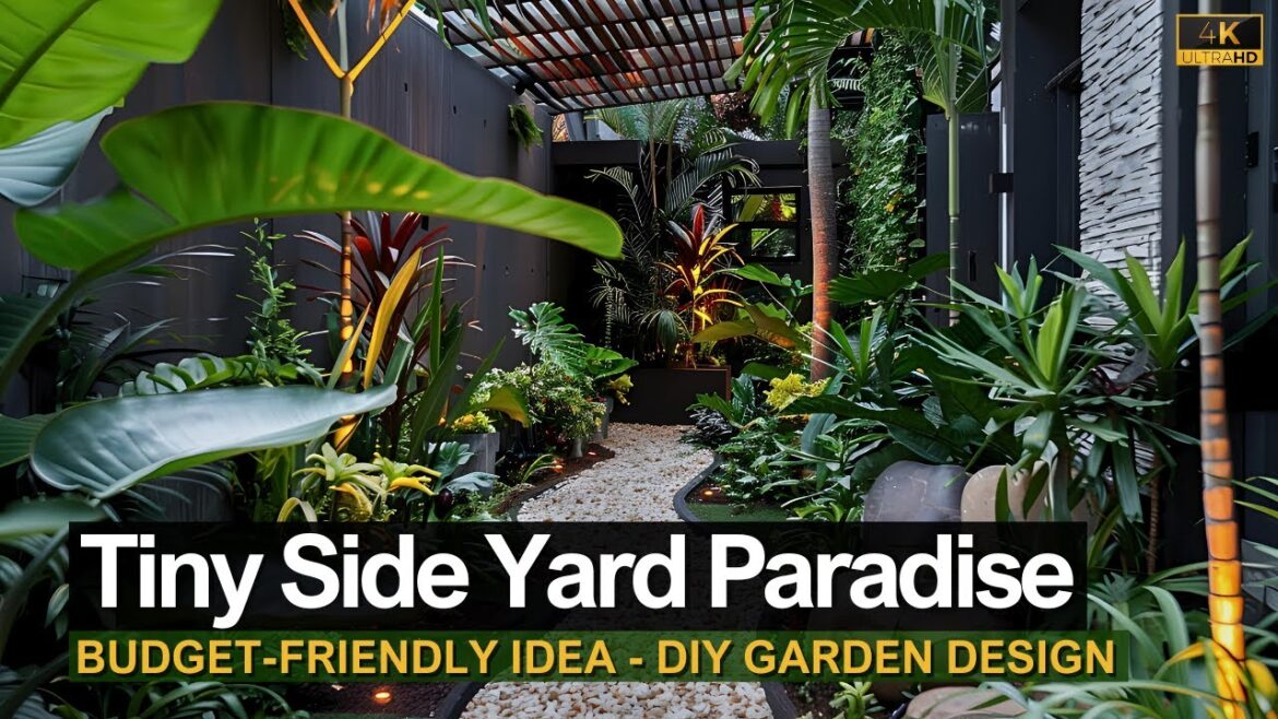 Turn Your Side Yard into Tiny Lush Tropical Paradise with Budget-Friendly Idea (DIY Garden Design)