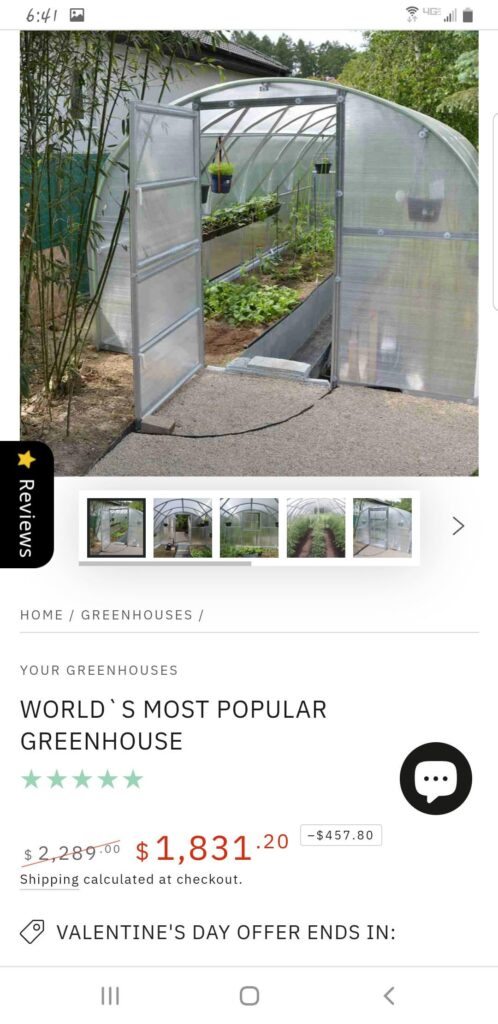 Anyone have any experience with this greenhouse from "Your Greenhouses dot com"?
