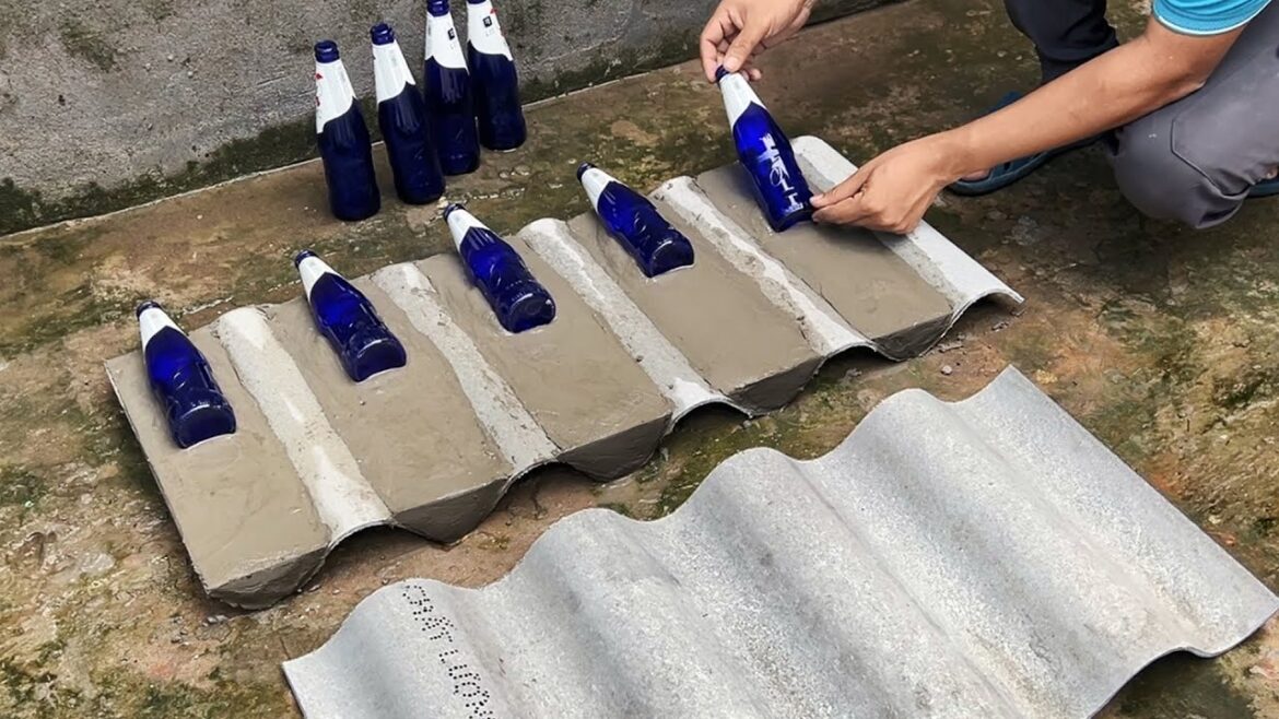 AMAZING - Glass bottles and Cement - Small backyard garden design ideas