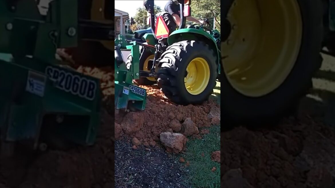 NEW FRONT YARD LANDSCAPES #johndeereequipment #StihlChainsaws