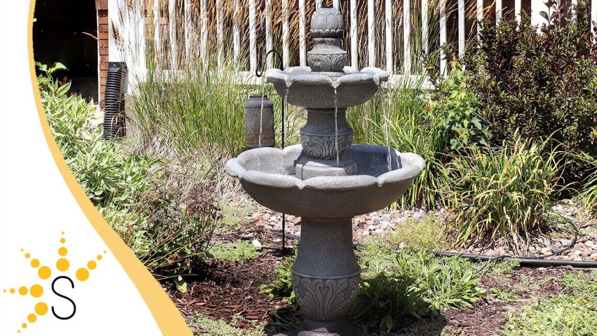 Sunnydaze 2-Tier Outdoor Water Fountain - French Garden Design - 50"-FWD-433