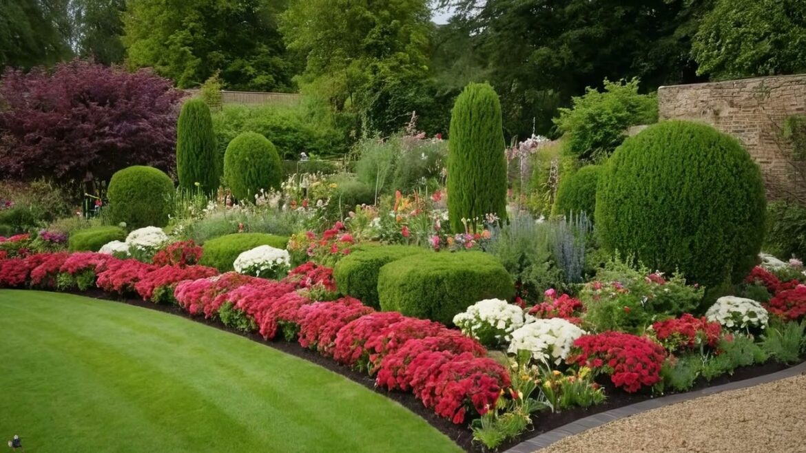 Several flower garden design ideas. Клумба як центральний елемент саду. Several flower garden design ideas. Клумба як центральний елемент саду.