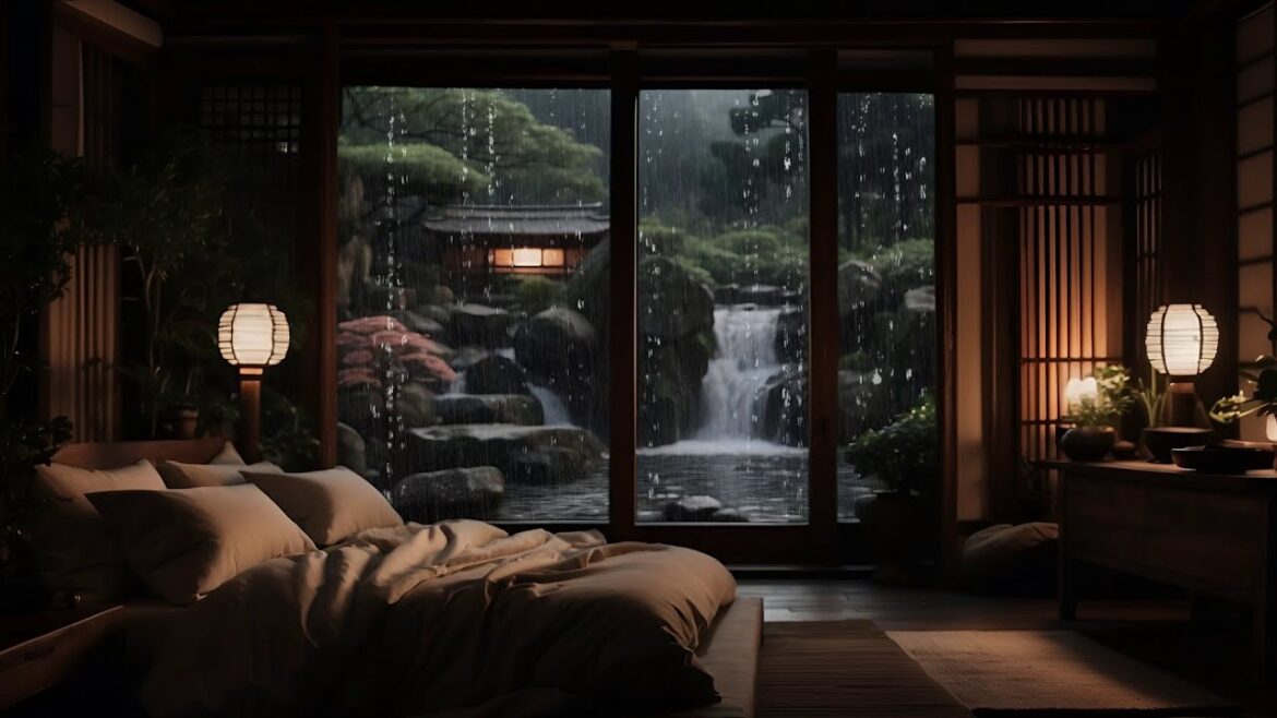 Immersive Nature Sounds: Rain and Waterfall Sounds in a Japanese Garden Immersive Nature Sounds: Rain and Waterfall Sounds in a Japanese Garden