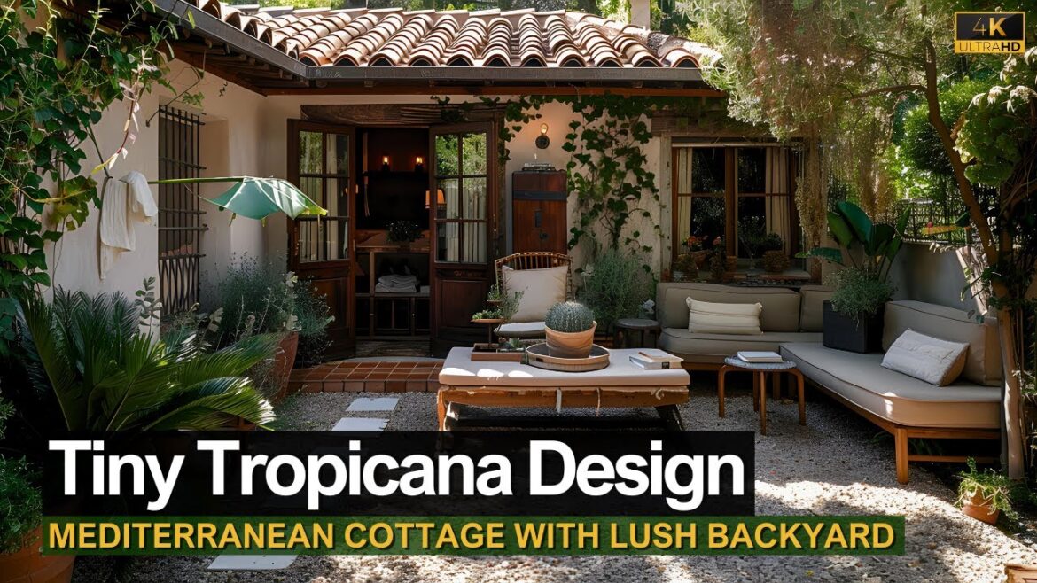 Tiny Tropicana: A Charming Mediterranean Cottage with a Lush Backyard Oasis