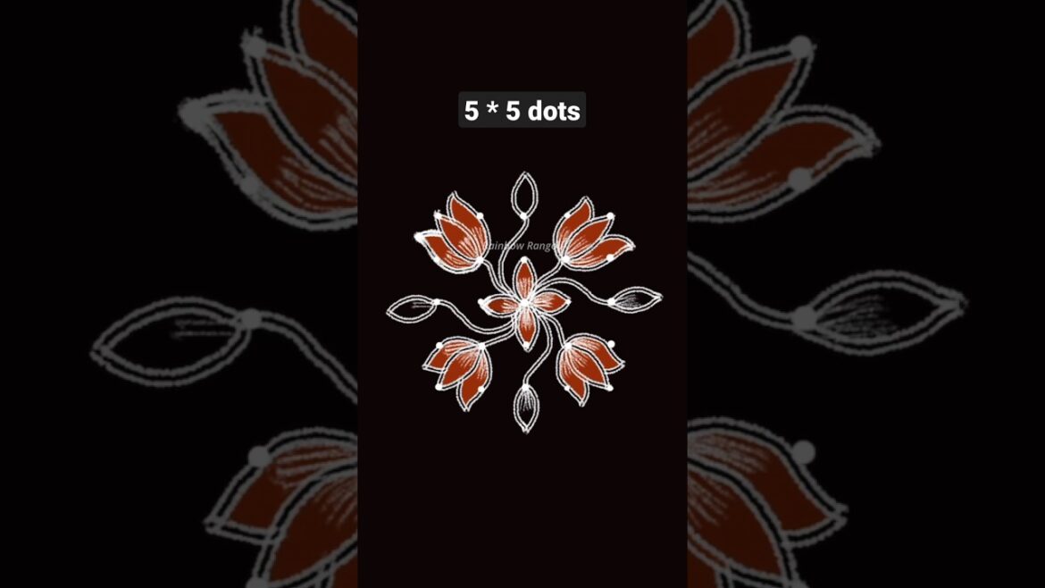 Shivratri Special | Quick Rangoli Design | Flower Kolam with 5 dots | Beginners Rangoli | #shorts Shivratri Special | Quick Rangoli Design | Flower Kolam with 5 dots | Beginners Rangoli | #shorts