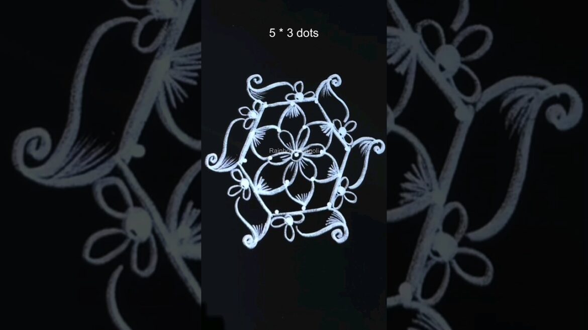 Beginners Rangoli Art | 5 dots kolam design | Digital Kolam | How To Draw | Easy Dot Art | #shorts Beginners Rangoli Art | 5 dots kolam design | Digital Kolam | How To Draw | Easy Dot Art | #shorts
