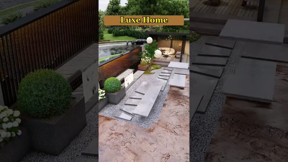 Front yard with outdoor living room designs| #shorts #shortsfeed #3danimation Front yard with outdoor living room designs| #shorts #shortsfeed #3danimation