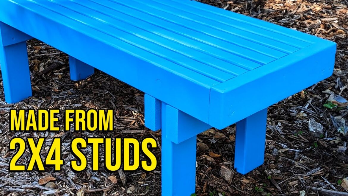 This springtime garden bench is easy to make with basic power tools