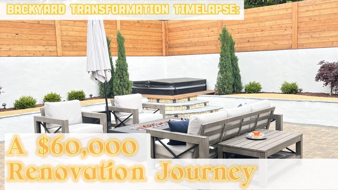 Time-lapse:  Backyard Transformation: A $60,000 Renovation Journey⏩