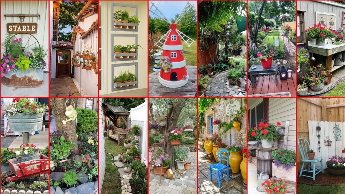 cute small home front yard garden decor 2024 | elegant backyard patio fence landscaping gardening