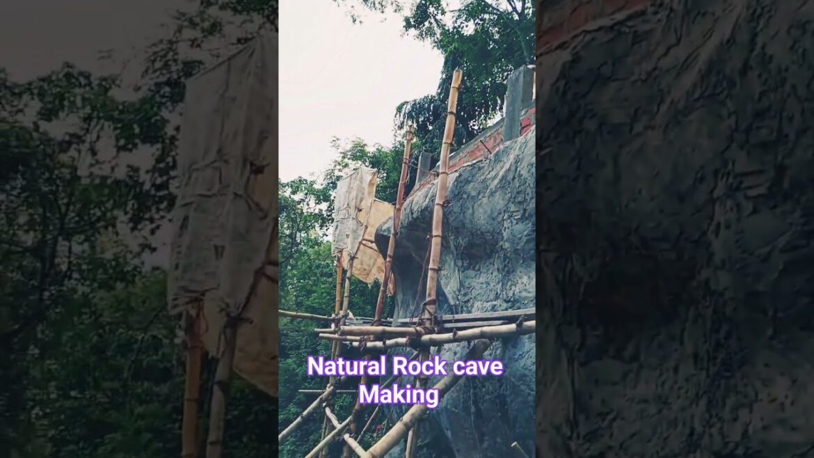 Rock cave making using cement | garden design