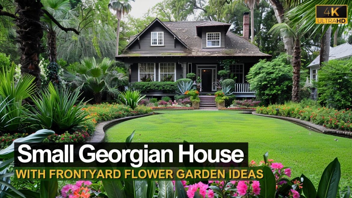 Transforming a Small Georgian House with Frontyard Flower Garden Design Ideas Transforming a Small Georgian House with Frontyard Flower Garden Design Ideas