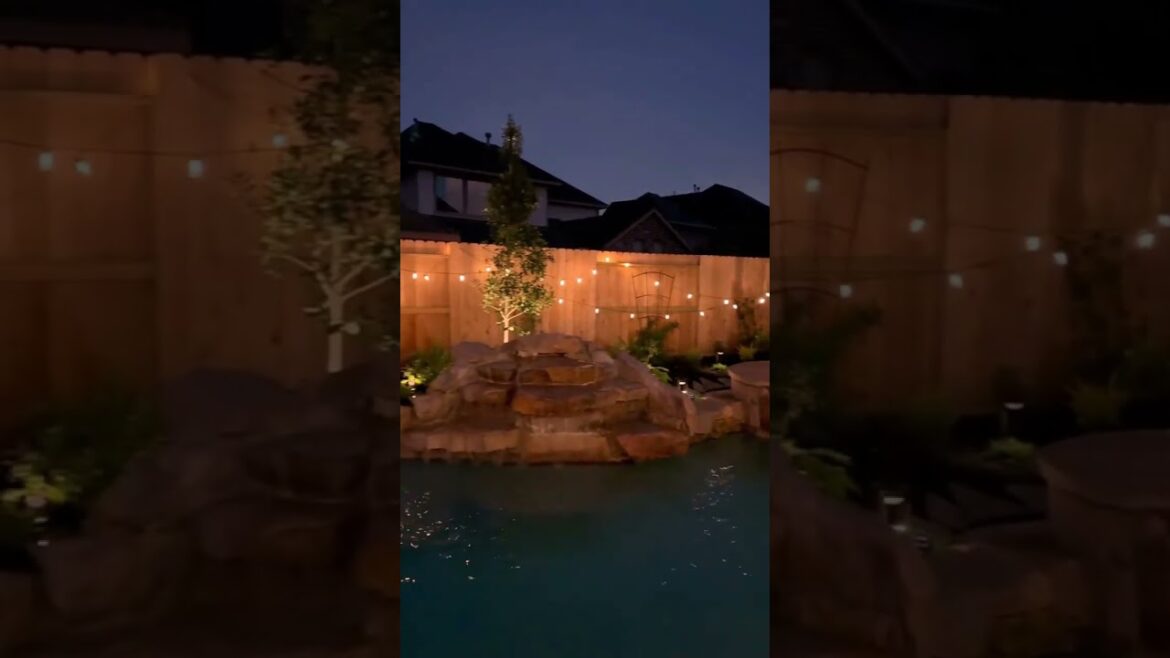 Radiant Nights  Illuminate Your Space with a Light Modern Garden Design 🌟🏡 #garden #greenbalcony