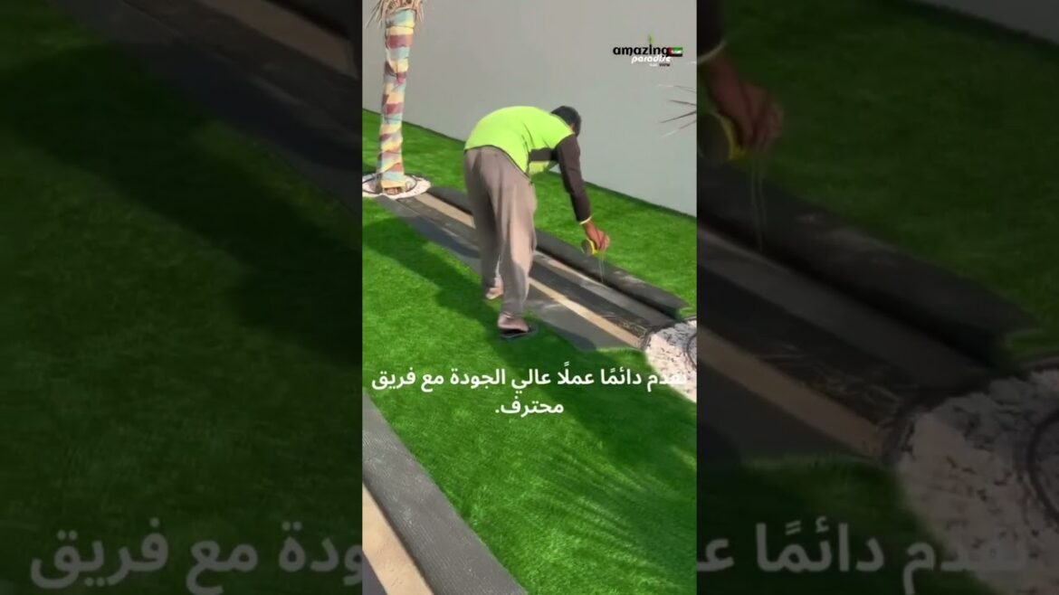 Artificial turf decor at the lawn. Artificial turf decor at the lawn.