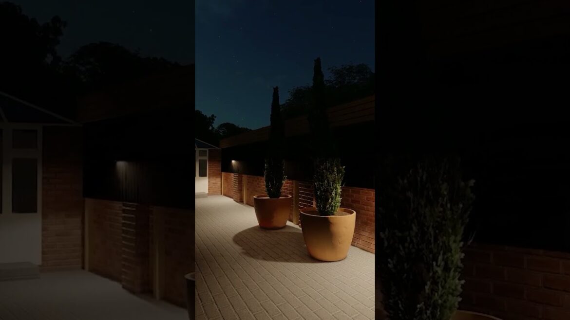 3D Garden Walkthrough At Night 🌿 ✨ #gardendesign #luxurygarden #3Dgardendesign #nightgarden