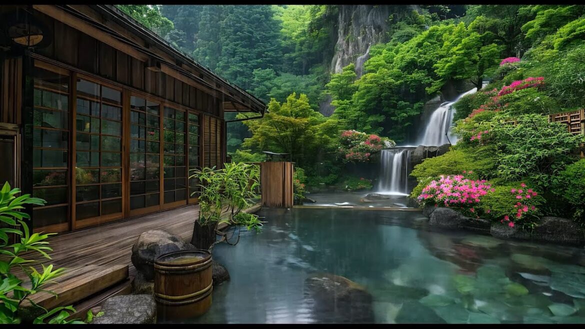 Calming Oasis: Soft Rain Sounds and Piano Music in Japanese Garden Setting for Sleep and Relaxation