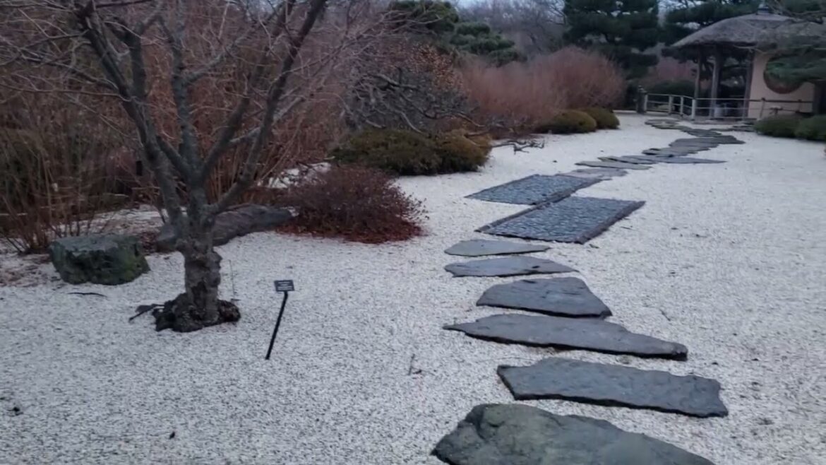 Dry Landscape Japanese Garden, Chicago Botanic Gardens, December 2023 #chicagobotanicgarden