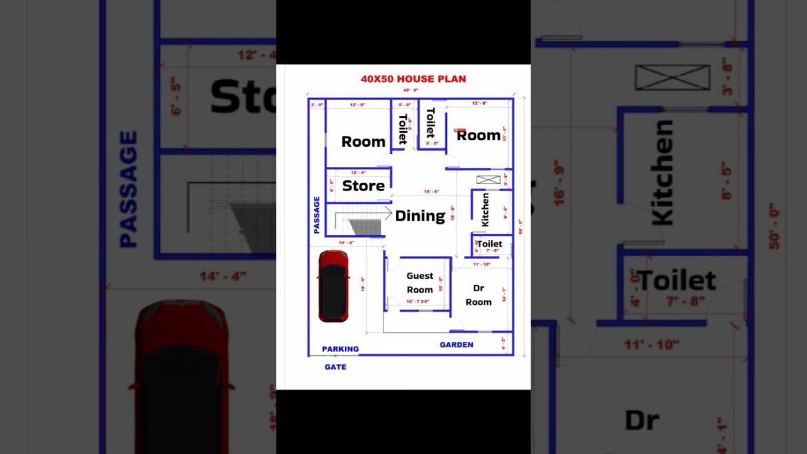 40X50 House Plans With Garden | 40 By 50 Feet House Design #homedesign #shorts