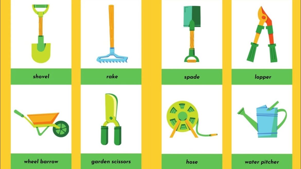 Gardening Tools - Shovel , Rake , Spade , Lopper , Hand trowel || Learning Video for Kids
