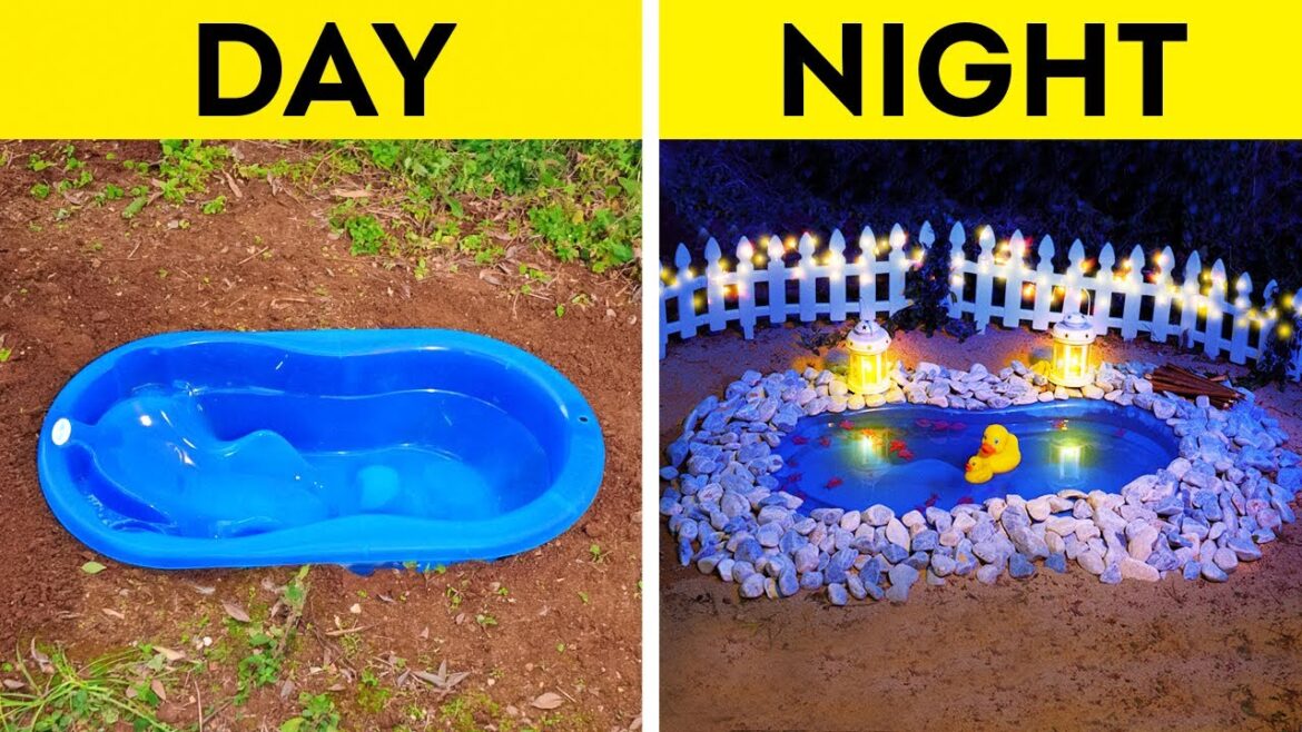 How to build a backyard mini pond 🏡 #decoration How to build a backyard mini pond 🏡 #decoration