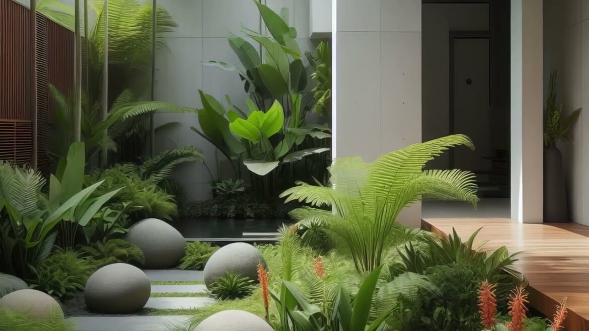 Tropical Backyard landscape design: Nature's Harmony in Modern Design!