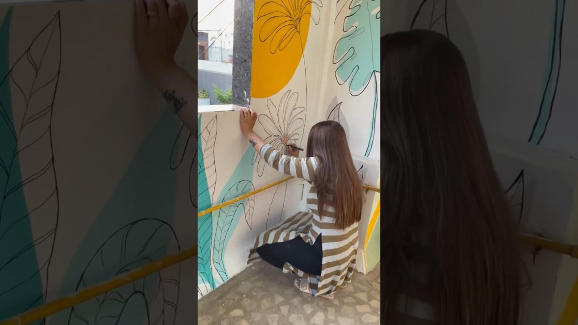 Diy Terrace Garden Makeover Wall art #garden #makeover #transformation #shorts #diy #youtubeshorts