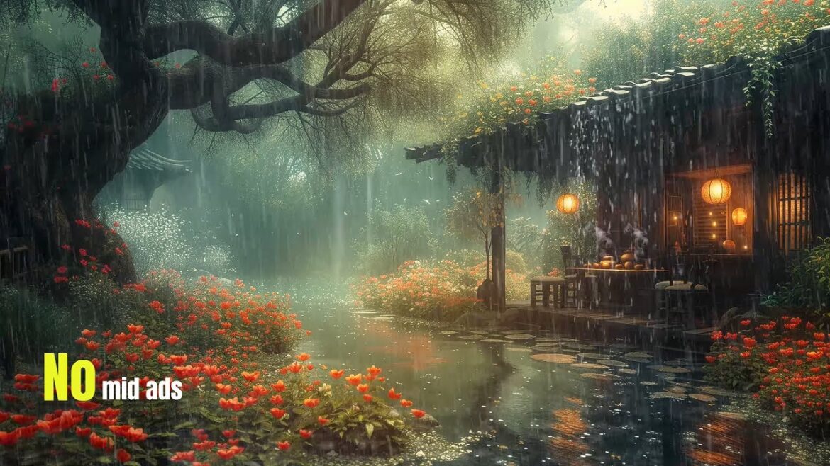 Calm Rain in Japanese Garden: Soothing Sleep Aid Calm Rain in Japanese Garden: Soothing Sleep Aid