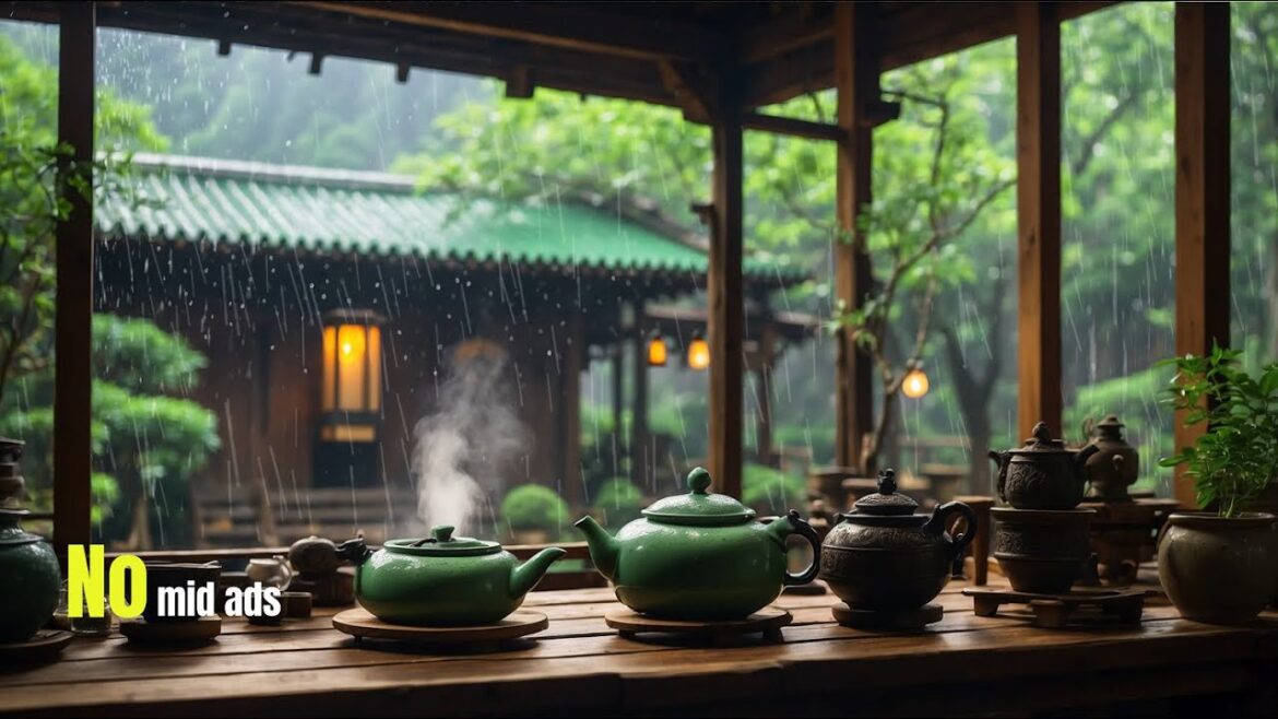 Rainy Day Bliss in Japanese Garden: Soul Restoration