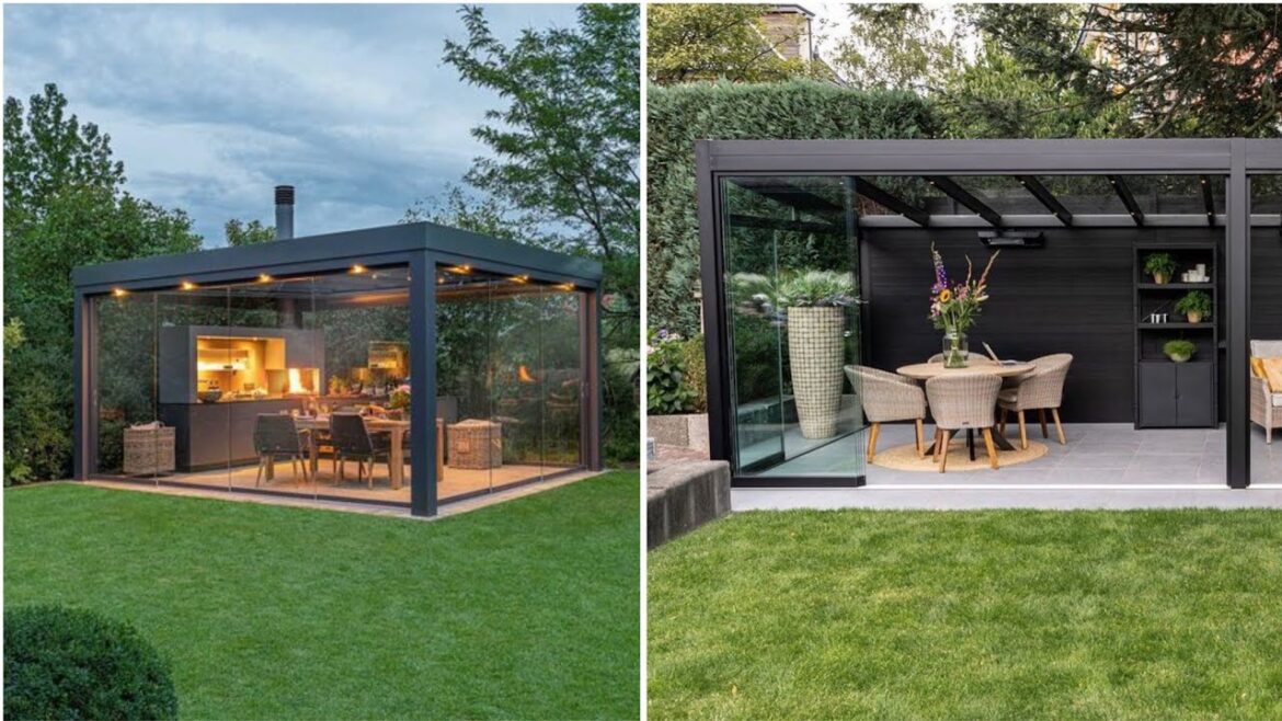 outdoor seating area for modern bungalow frontyard landscape sitting patio firepit backyard garden